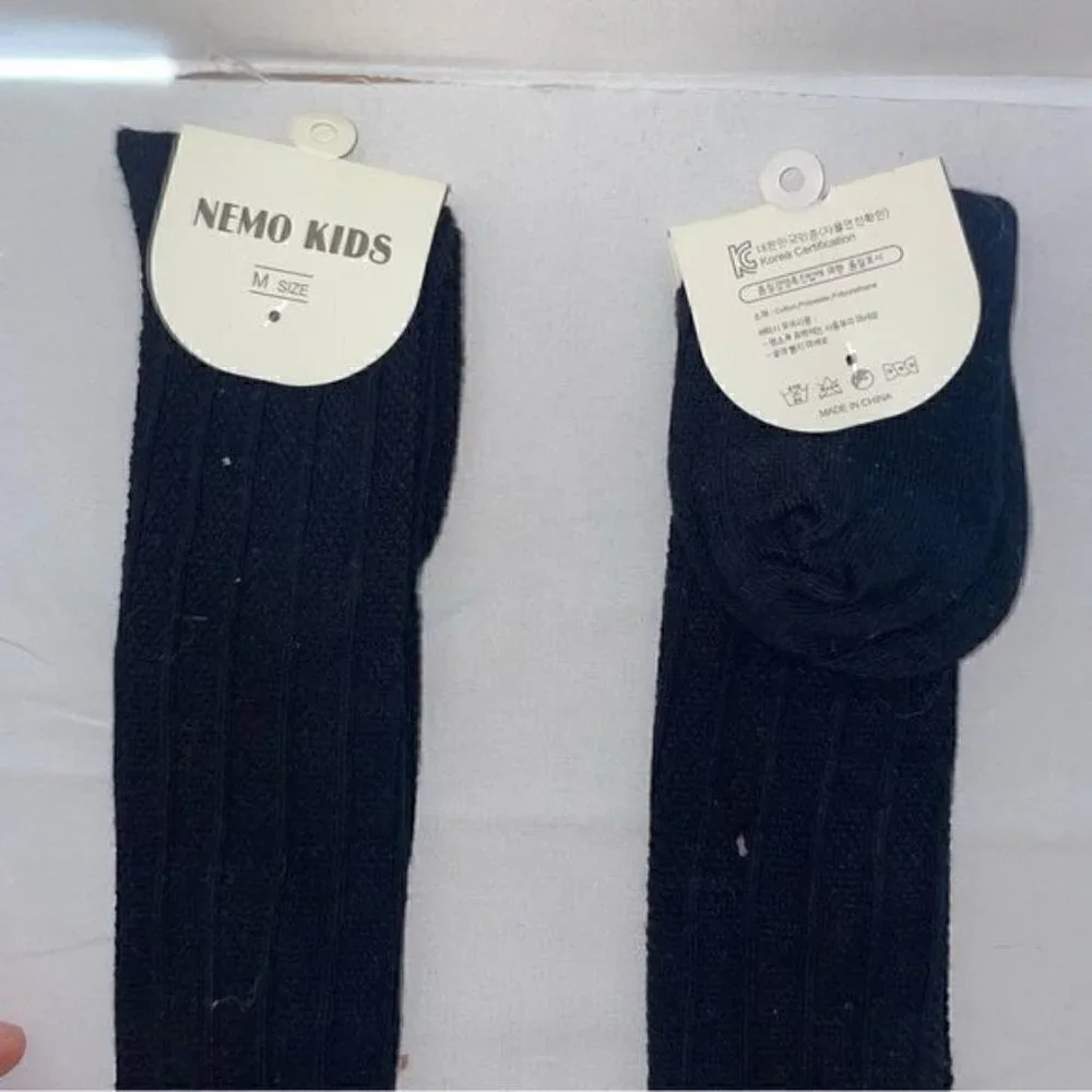 Nemo Kids Socks Toddler Knee High Boot Ribbed Knit Solid Socks Uniform Pull on